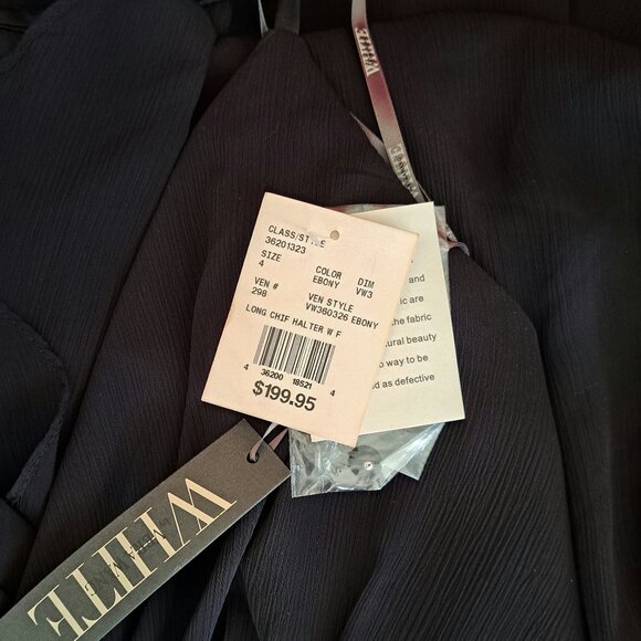 Vera Wang VW360326 Long Black Chiffon Halter Gown Size 4 Formal Evening Prom - Picture 6 of 6